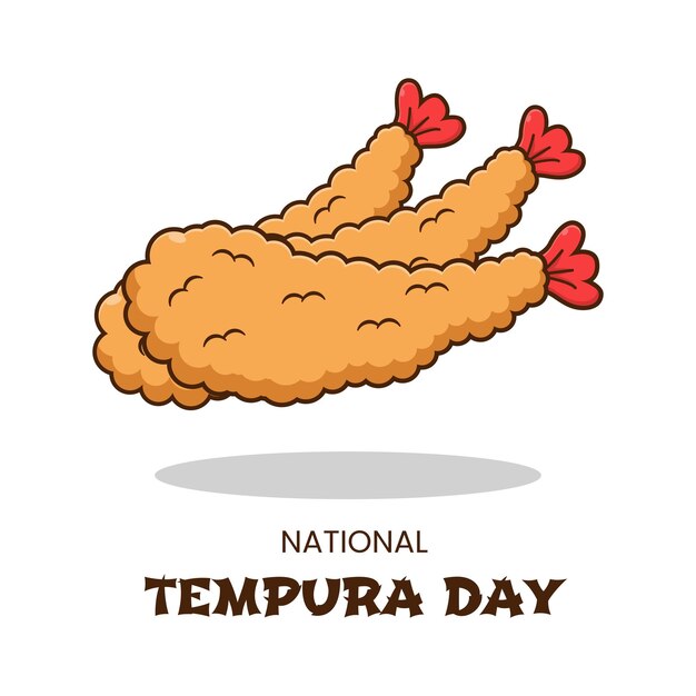 Ilustración vectorial de dibujos animados de tempura adecuada para el día nacional del tempura