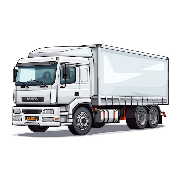Vector ilustración vectorial de dibujos animados de transporte de camiones dibujada a mano