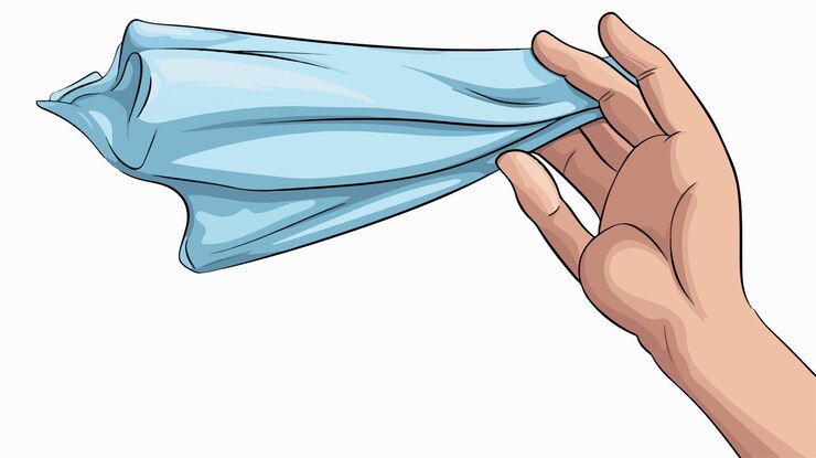 Vector ilustración vectorial de dibujos animados de trapos de limpieza a mano