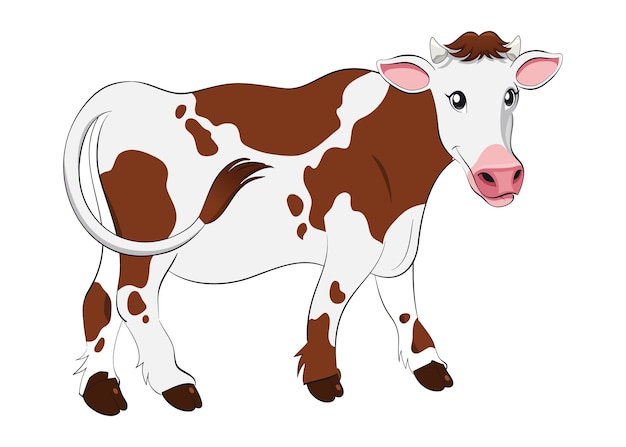 Ilustración vectorial de dibujos animados de vacas