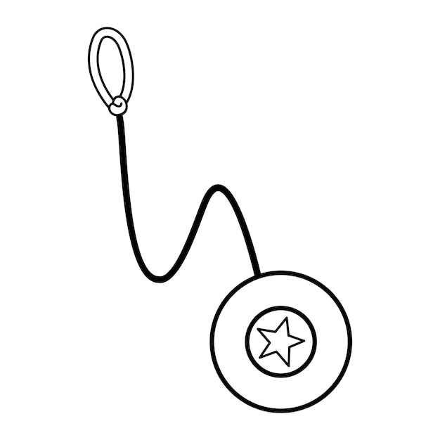 Ilustración vectorial de dibujos animados de YoYo para colorear Página para colorear para imprimir Hoja de trabajo para colorear