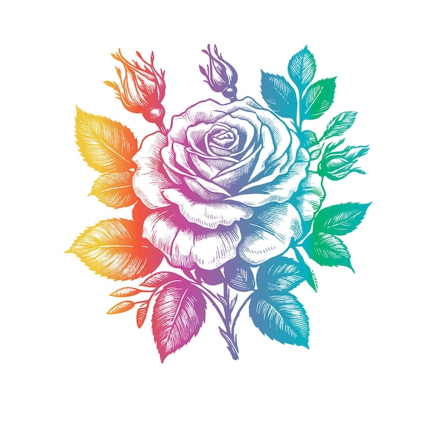 Ilustración vectorial de dibujos a mano de rosas