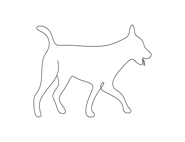 Ilustración vectorial de dibujos de perros en una línea continua