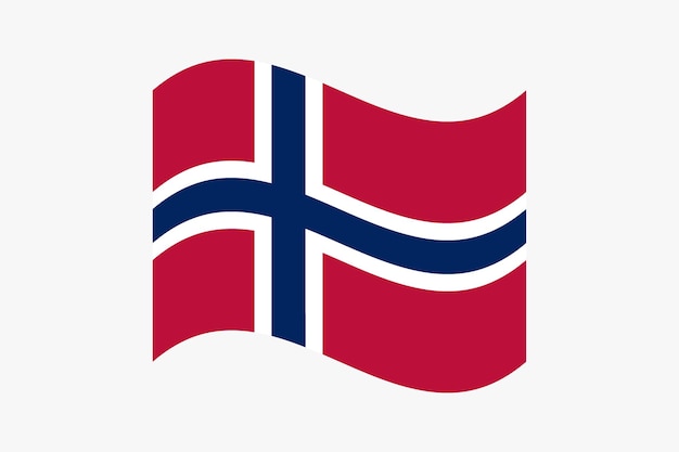 Ilustración vectorial digital de la bandera ondulada de Noruega