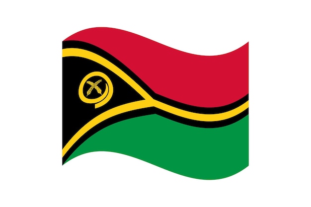 Ilustración vectorial digital de la bandera ondulada de Vanuatu