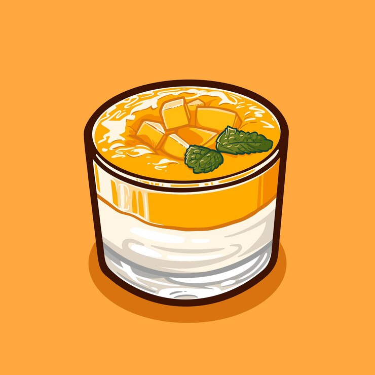 Vector ilustración vectorial digital de creme de manga mango cream comida brasileña