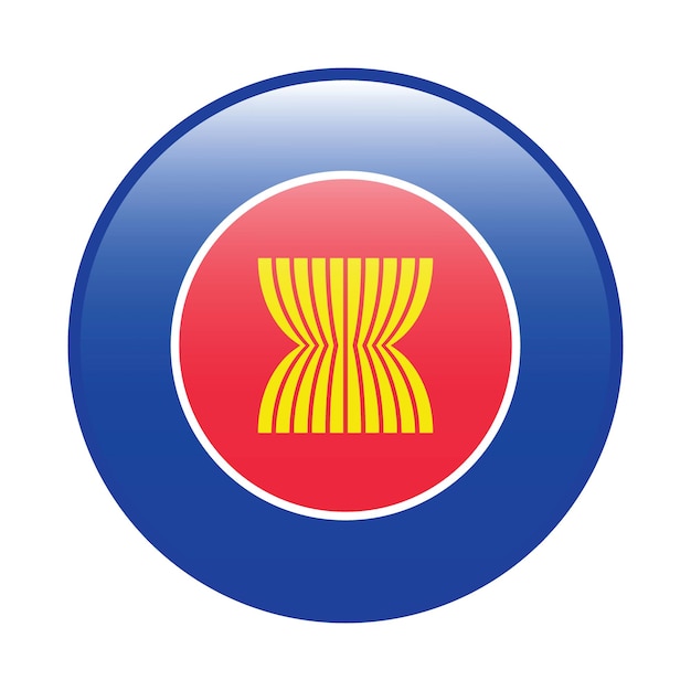 Ilustración vectorial digital del icono de la bandera del círculo de la Asociación de Naciones del Sudeste Asiático
