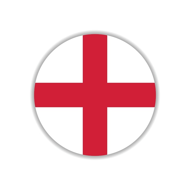 Ilustración vectorial digital del icono de la bandera del círculo de Inglaterra