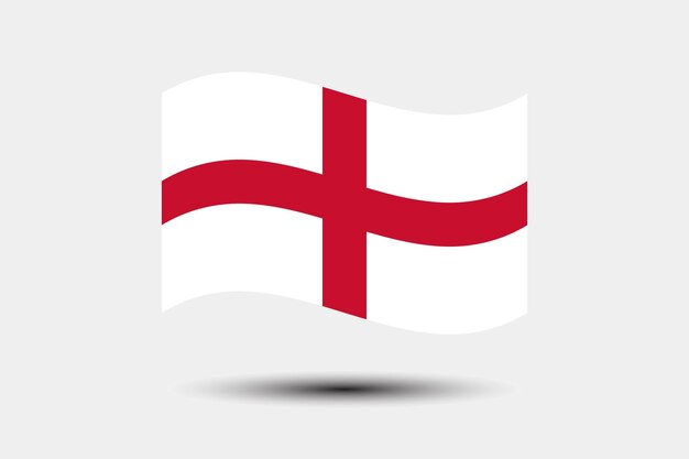 Ilustración vectorial digital del icono de la bandera ondulada de Inglaterra