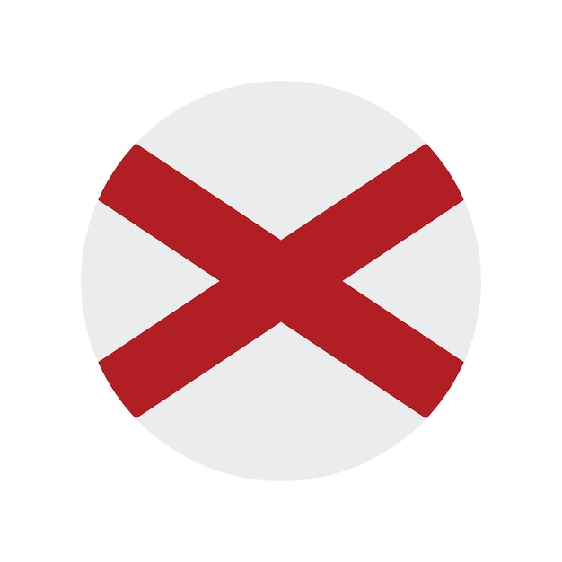 Ilustración vectorial digital del icono del círculo de la bandera de Alabama