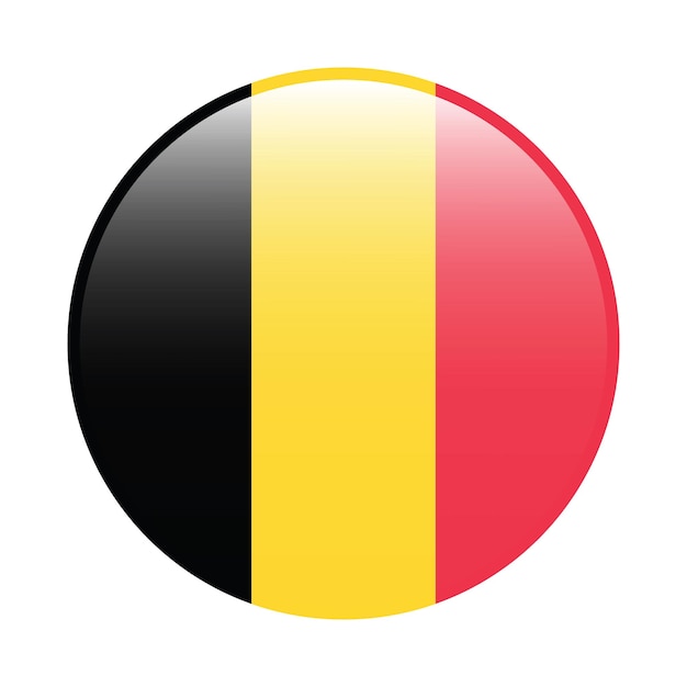 Ilustración vectorial digital del icono del círculo de la bandera de Bélgica