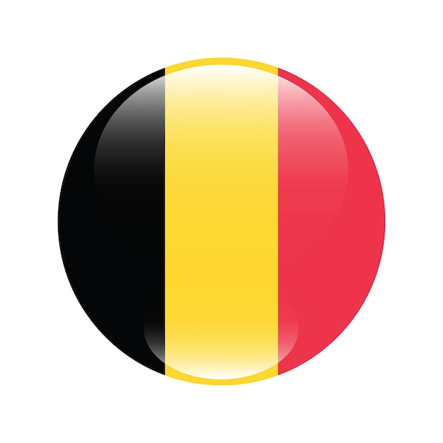 Ilustración vectorial digital del icono del círculo de la bandera de Bélgica
