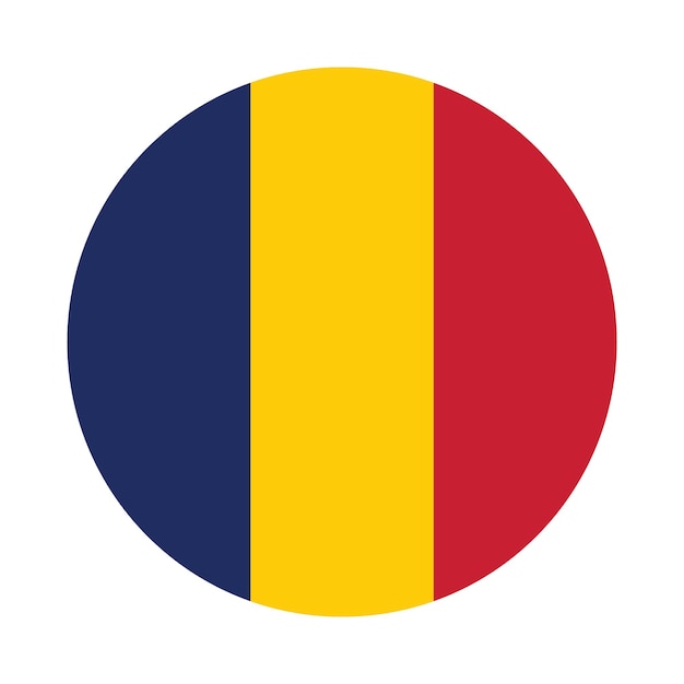 Ilustración vectorial digital del icono del círculo de la bandera de Chad