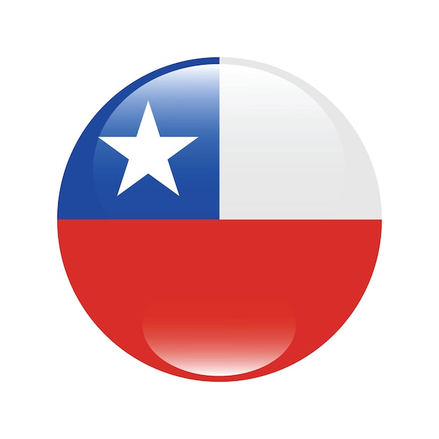 Ilustración vectorial digital del icono del círculo de la bandera de Chile