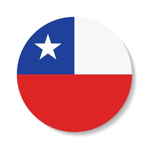 Ilustración vectorial digital del icono del círculo de la bandera de Chile