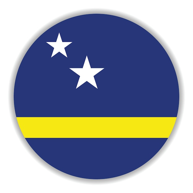 Ilustración vectorial digital del icono del círculo de la bandera de Curacao