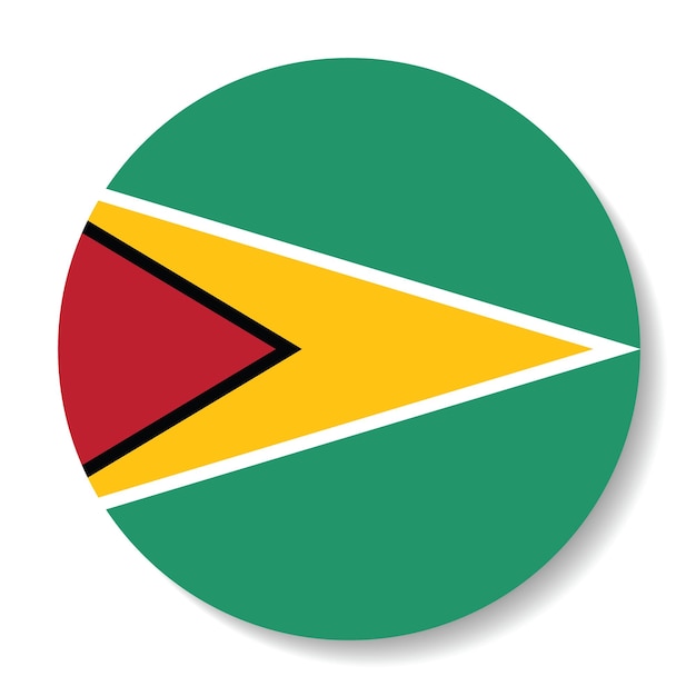 Ilustración vectorial digital del icono del círculo de la bandera de Guyana