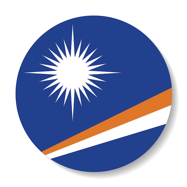 Ilustración vectorial digital del icono del círculo de la bandera de las Islas Marshall