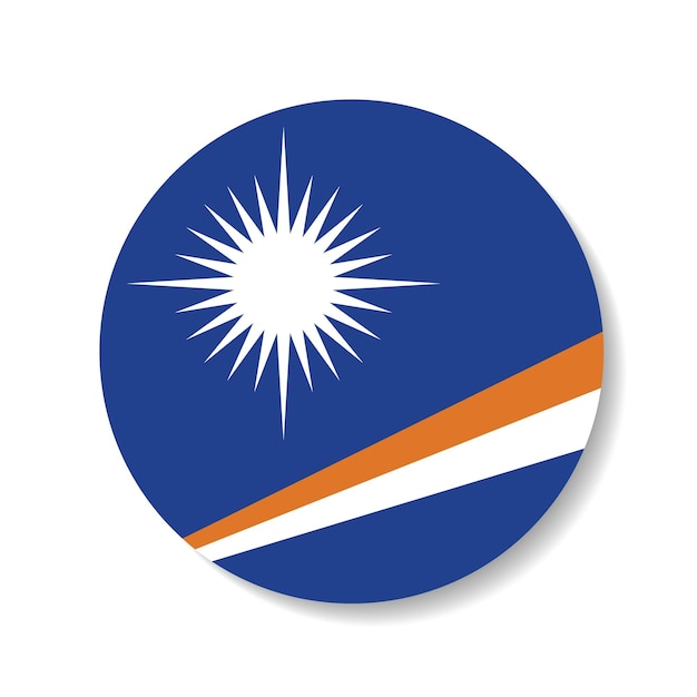 Ilustración vectorial digital del icono del círculo de la bandera de las Islas Marshall