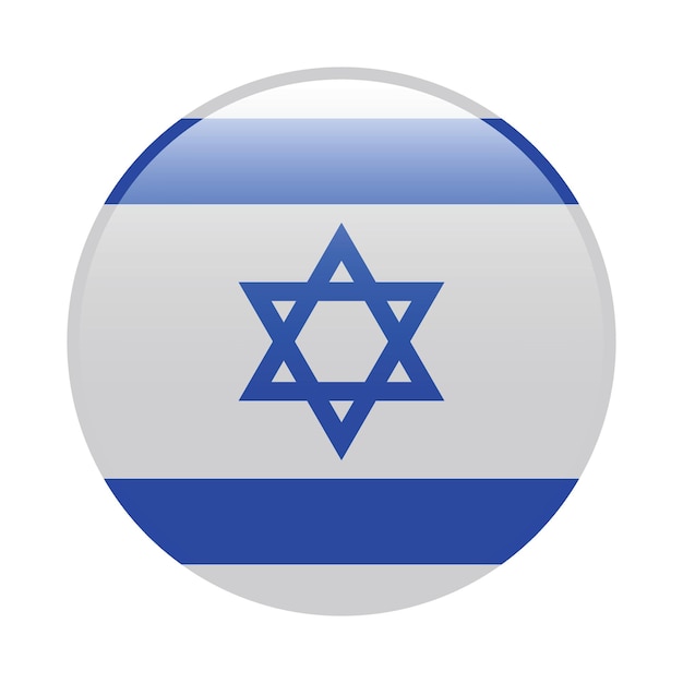 Ilustración vectorial digital del icono del círculo de la bandera de Israel
