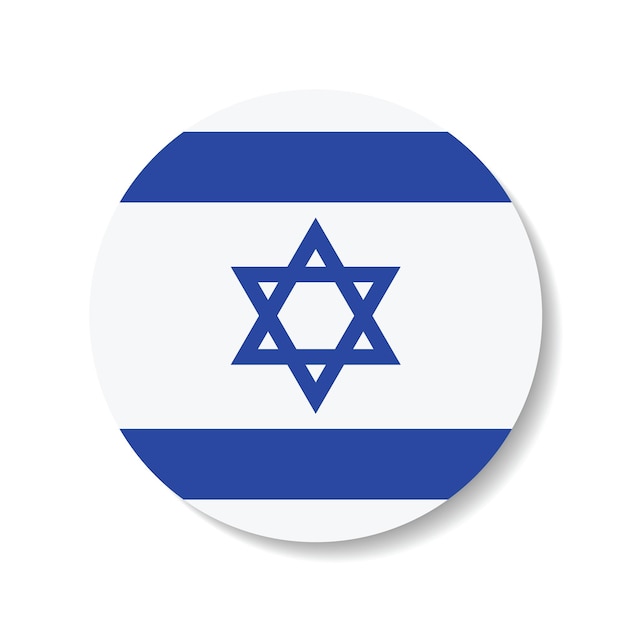 Ilustración vectorial digital del icono del círculo de la bandera de Israel