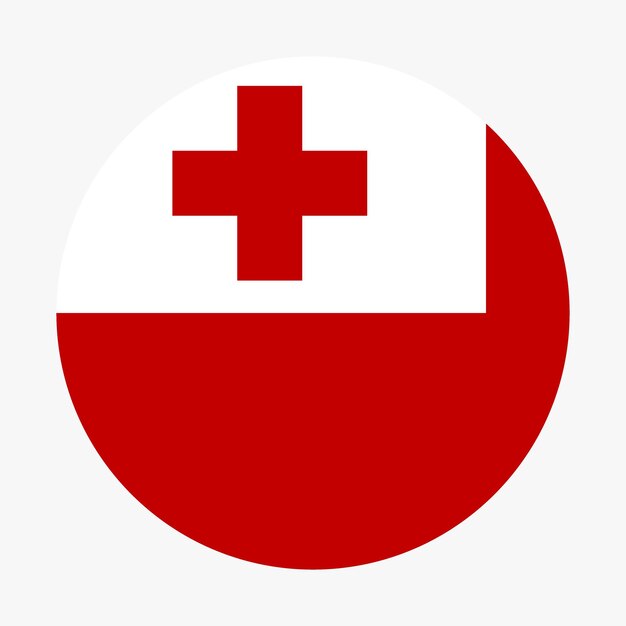 Ilustración vectorial digital del icono del círculo de la bandera de Tonga