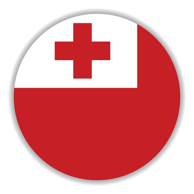 Ilustración vectorial digital del icono del círculo de la bandera de Tonga