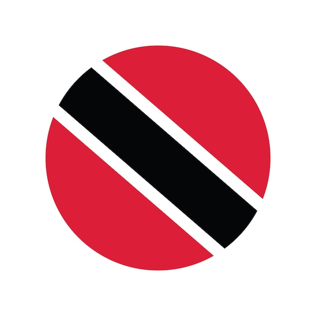 Ilustración vectorial digital del icono del círculo de la bandera de Trinidad y Tobago