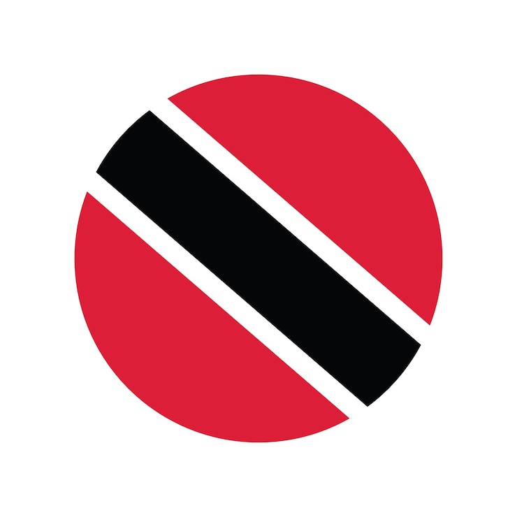 Vector ilustración vectorial digital del icono del círculo de la bandera de trinidad y tobago