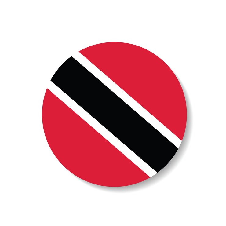 Vector ilustración vectorial digital del icono del círculo de la bandera de trinidad y tobago