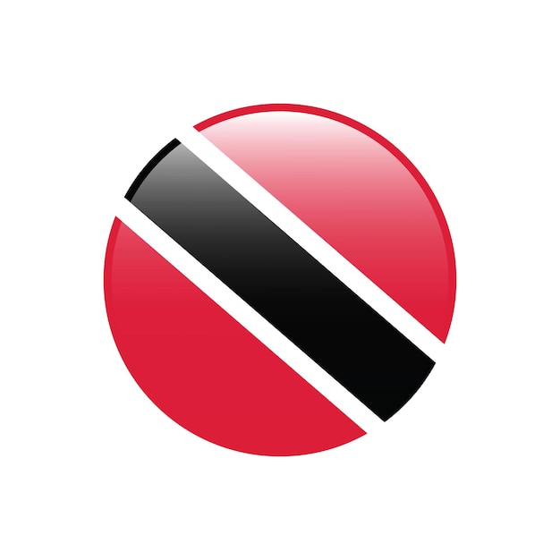 Ilustración vectorial digital del icono del círculo de la bandera de Trinidad y Tobago