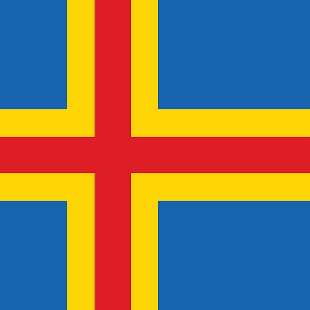 Ilustración vectorial digital del icono cuadrado de la bandera de Aland