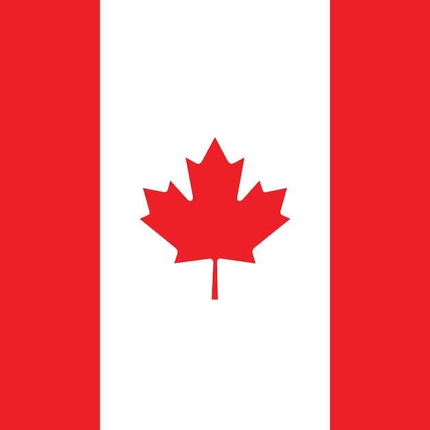 Ilustración vectorial digital del icono cuadrado de la bandera de Canadá