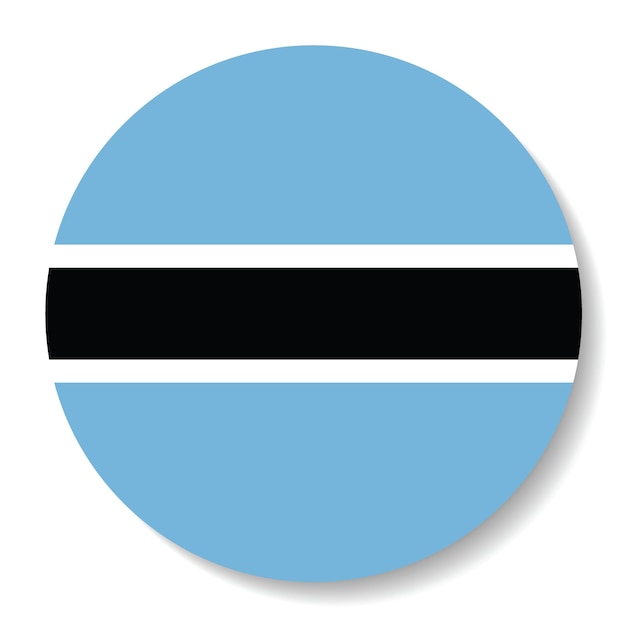 Ilustración vectorial digital del icono del logotipo del círculo de la bandera de Botswana