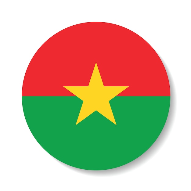 Ilustración vectorial digital del icono del logotipo del círculo de la bandera de Burkina Faso