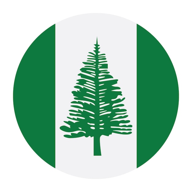 Ilustración vectorial digital del icono del logotipo del círculo de la bandera de la isla de Norfolk