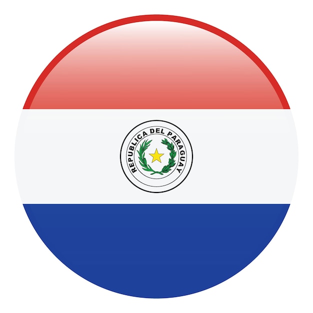 Ilustración vectorial digital del icono del logotipo del círculo de la bandera de Paraguay