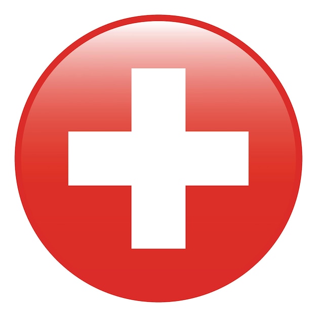 Ilustración vectorial digital del icono del logotipo del círculo de la bandera de Suiza