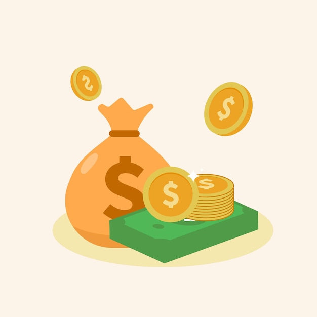 Ilustración vectorial del dinero bancario