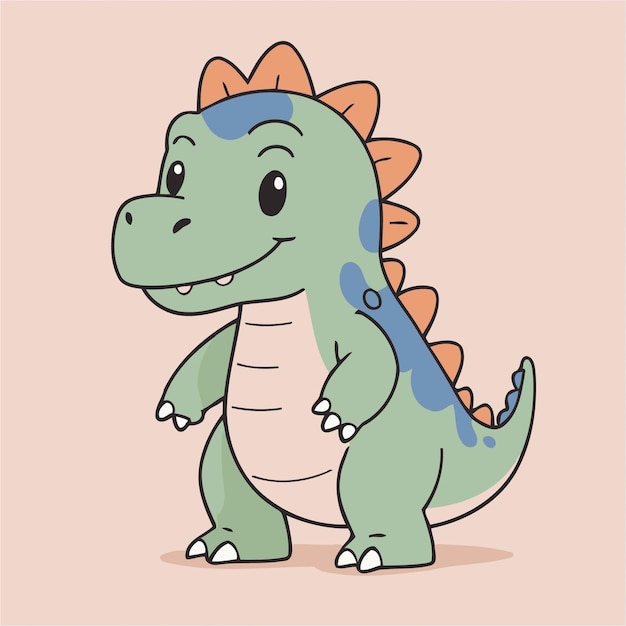 Vector ilustración vectorial de dino lindo para niños pequeños