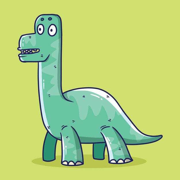 Vector ilustración vectorial del dinosaurio de dibujos animados brachiosaurus