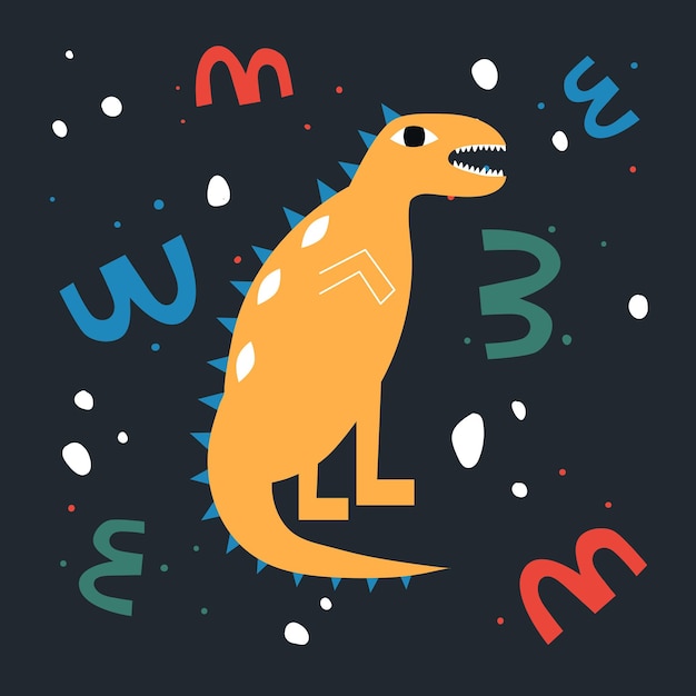 ilustración vectorial de un dinosaurio de dibujos animados