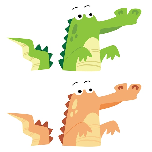 Ilustración vectorial de dinosaurio lindo y animal jurásico para niños e imprimible