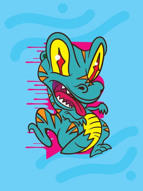 Ilustración vectorial de dinosaurio para el símbolo de reptil bestia