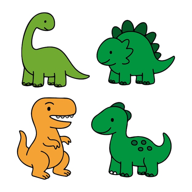 Ilustración vectorial de los dinosaurios