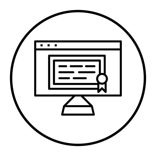 Ilustración vectorial de diplomas en línea