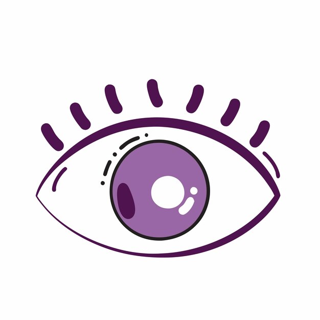 Ilustración vectorial de diseño aislado del icono de dibujos animados del globo ocular 16