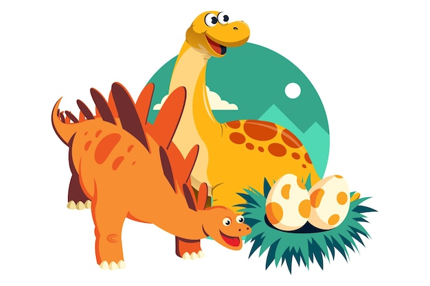 Ilustración vectorial de diseño de animales salvajes de dinosaurios