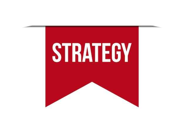Ilustración vectorial del diseño de la bandera de estrategia roja