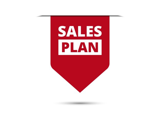 Ilustración vectorial del diseño de la bandera roja del plan de ventas